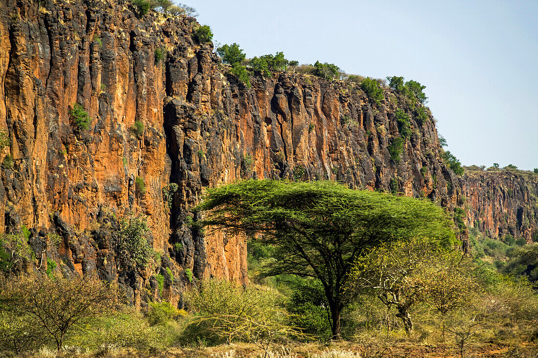 Baringo Cliffs in Rift Valley near the village of Kampi Ya Samaki on the shores of Lake Baringo; Rift Valley Province, Kenya