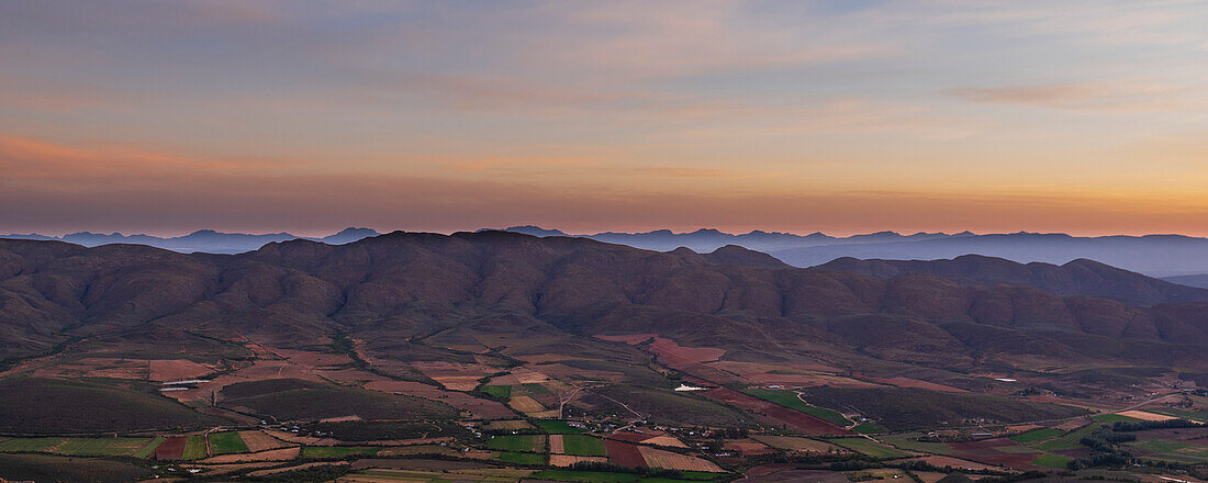 Mountain ridge at sunset along the Swartberg Pass in the Prince Albert Area; Western Cape, South Africa
