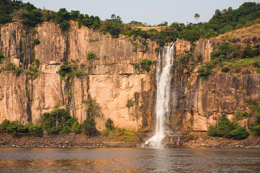 A big waterfall in the String of Pearls section of the Congo River.; Congo River, Democratic Republic of the Congo.