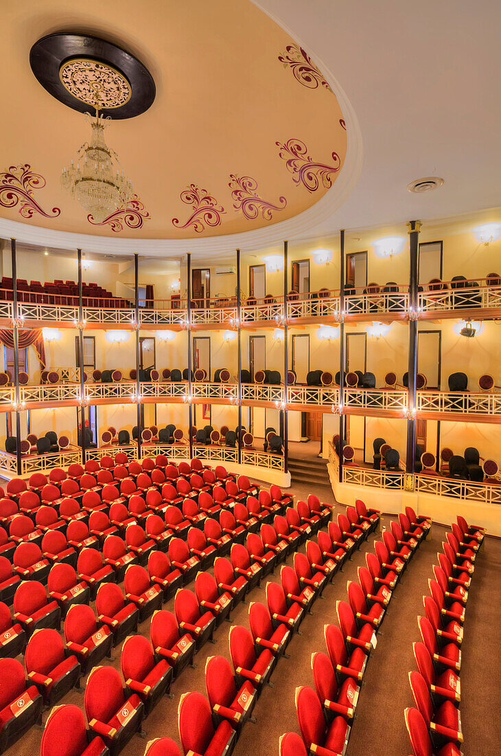 Innenansicht des 1834 eröffneten Francisco de Paula Toro Theaters in der Altstadt von San Francisco de Campeche; Bundesstaat Campeche, Mexiko