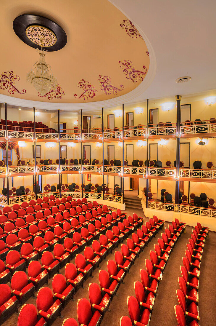 Interior view of the Francisco de Paula Toro Theater which opened in 1834, located in the Old Town of San Francisco de Campeche; State of Campeche, Mexico