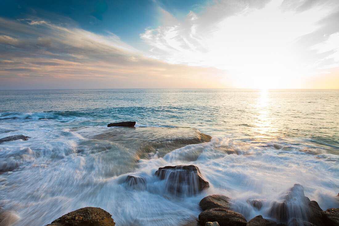 Laguna beach shore break and waves.