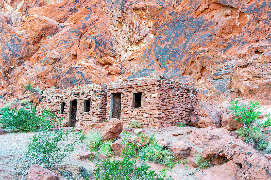 Historic stone lodge in the Valley of Fire State Park, Nevada, USA; Nevada, United States of America