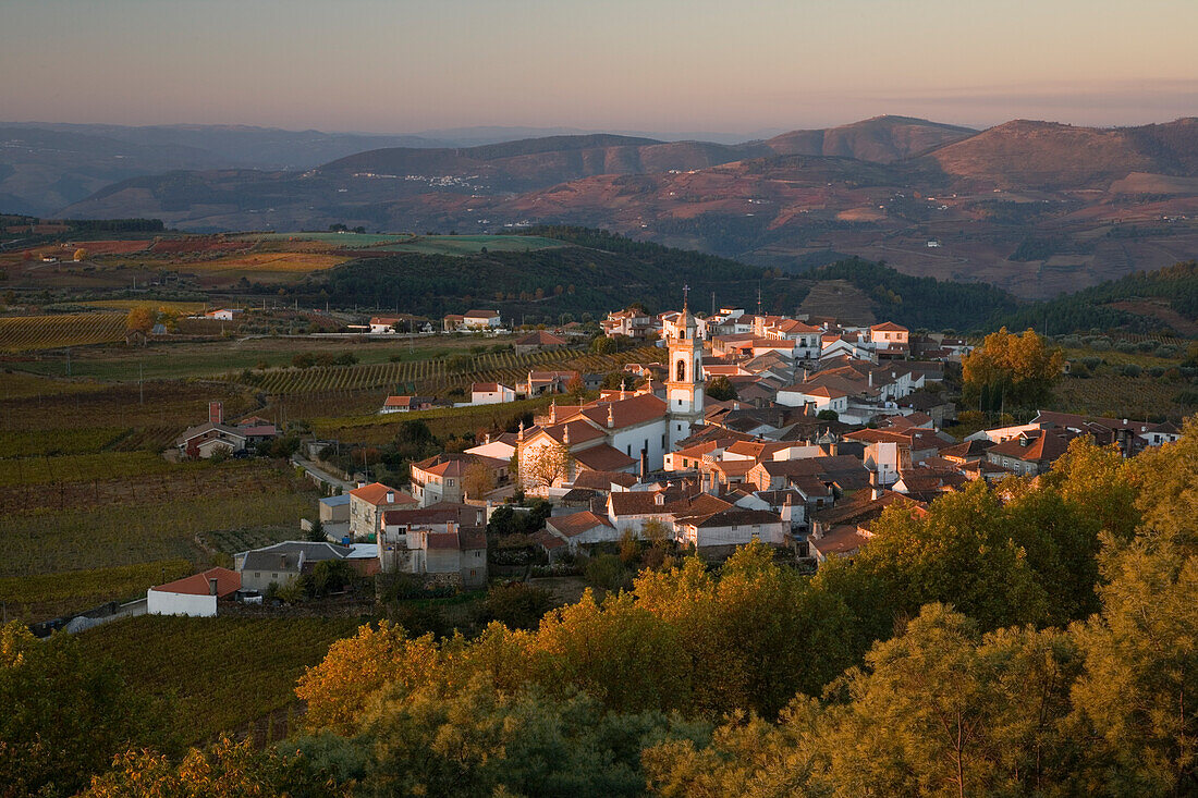 Hillside town of Favaios; Favaios, Douro River Valley, Portugal
