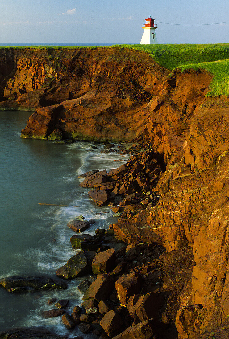 Lighthouse Cape Alright; House Harbour Island, Magdalen Islands, Gaspe Peninsula, Quebec, Canada