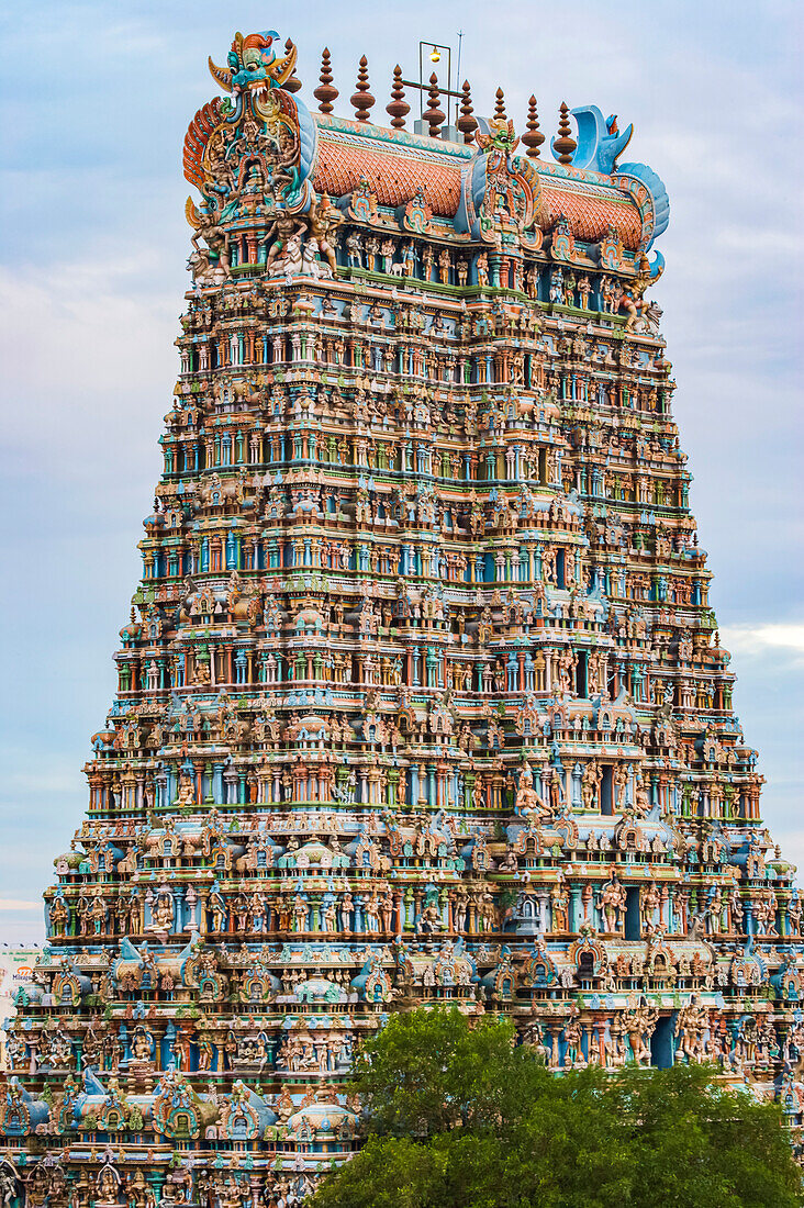 Ornate Meenakshi Temple; Madurai, Tamil Nadu, India