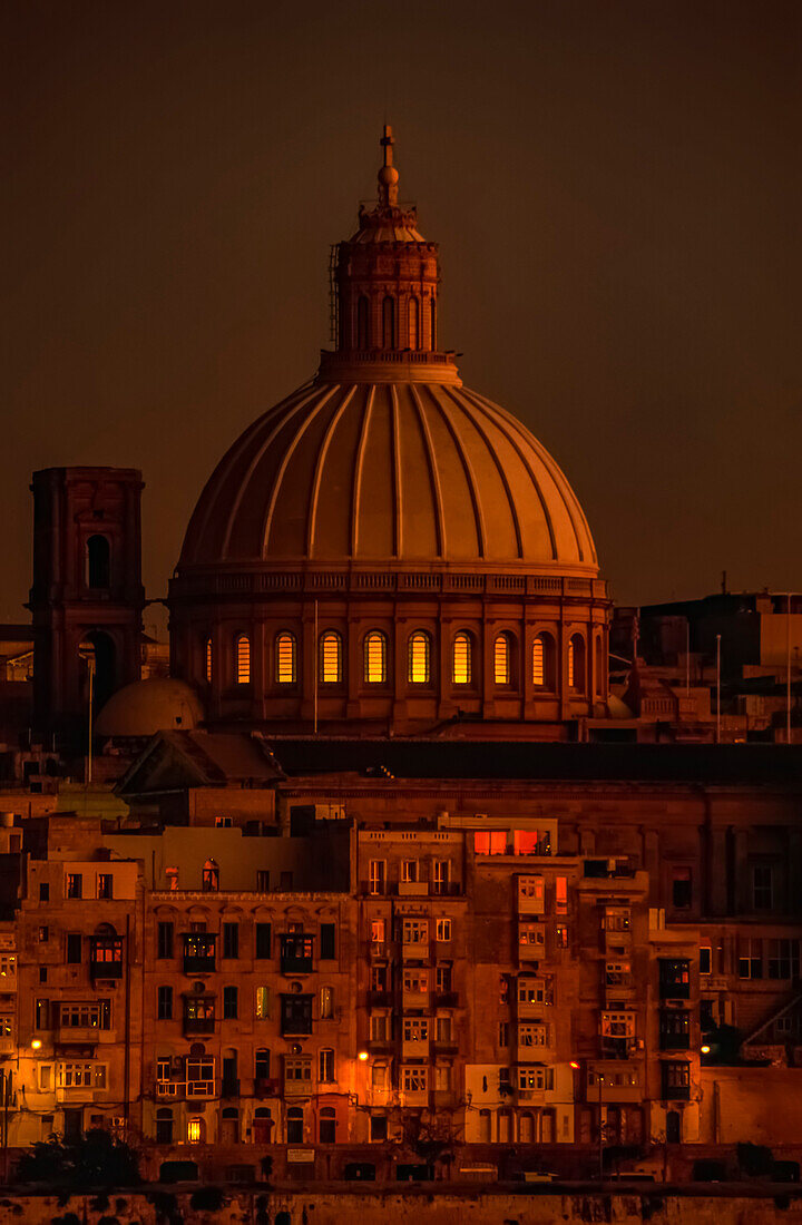 Kuppel der Karmeliterkirche in Valletta, Malta; Valletta, Malta Insel, Malta