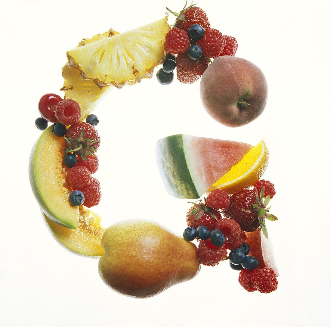 Buchstabe G aus Früchten