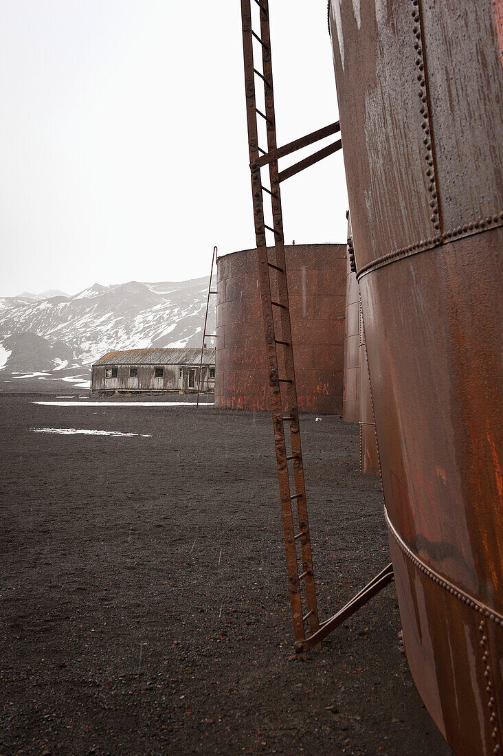 Whale Oil Tanks In Whalers Bay; Deception Island, South Shetland Islands, Antarctica