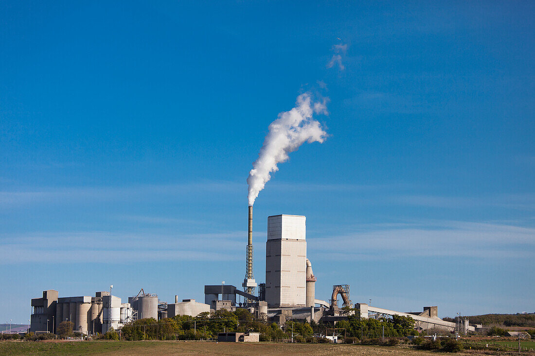 Smoke Stack And Factory; Barns Ness Scottish Borders Scotland