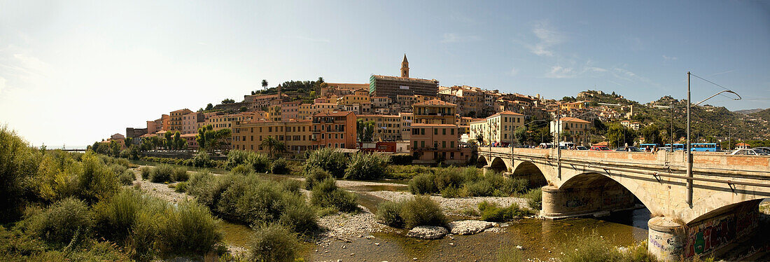 Buildings On A Hill; Ventimiglia Italy