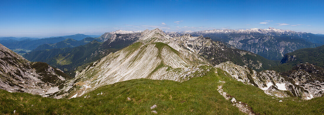 Panoramic View From The Top Of Vogel In The Julian Alps; Bohinj Gorenjska Slovenia