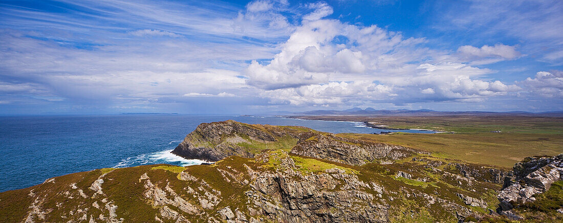 View From The Sanaigmore Cliffs On Islay Towards The Paps Of Juray And Colonsay; Isle Of Islay Southern Hebrides Scotland