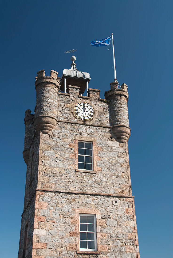Vereinigtes Königreich, Schottland, Architektonisches Detail des Dufftown Clock Tower.