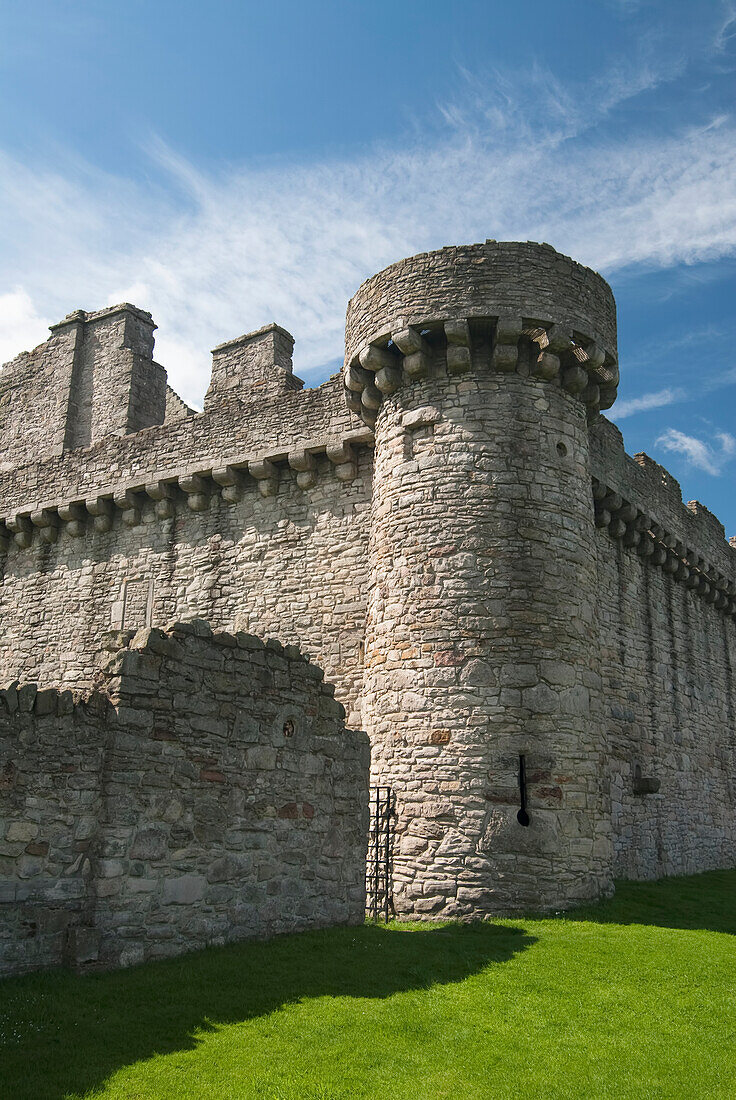 United Kingdom, Scotland, Exterior of Craigmillar Castle near Edinburgh.