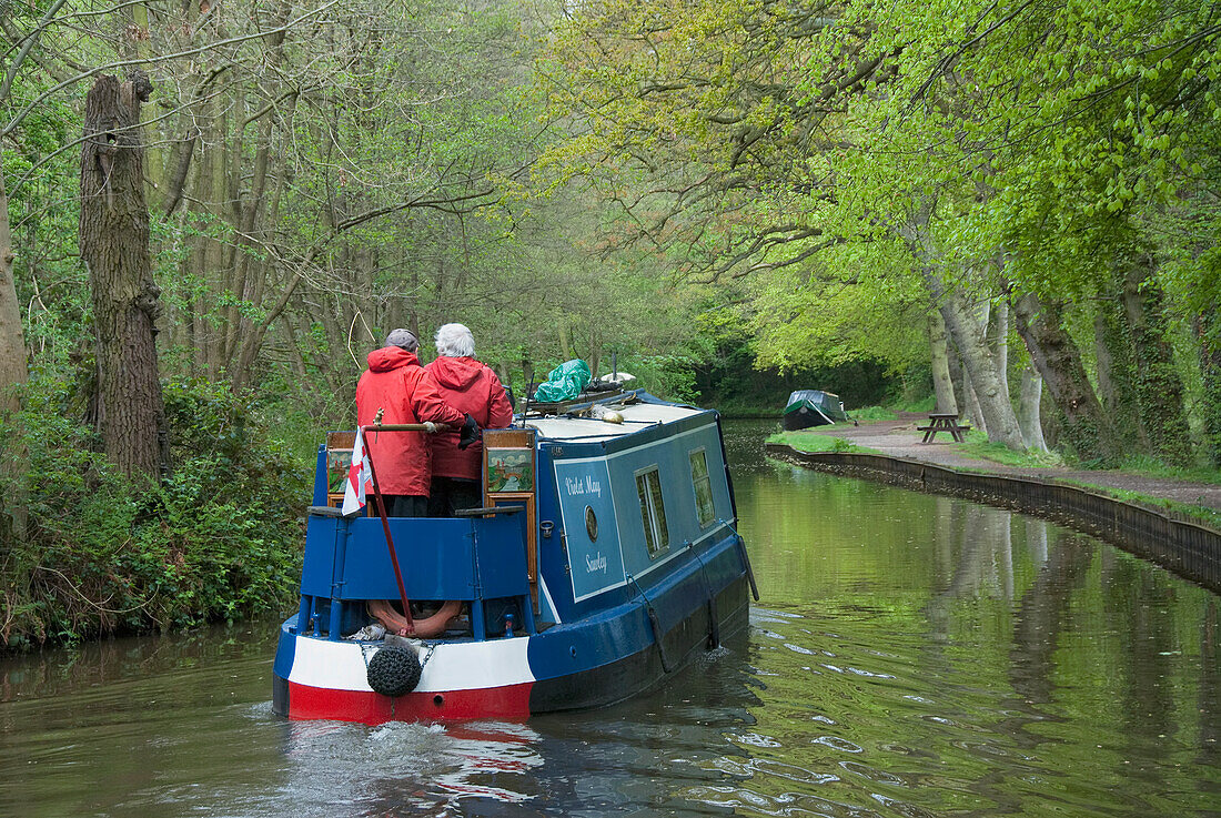 United Kingdom, Wales, Llangollen Canal, Narrow Boats on the Canal