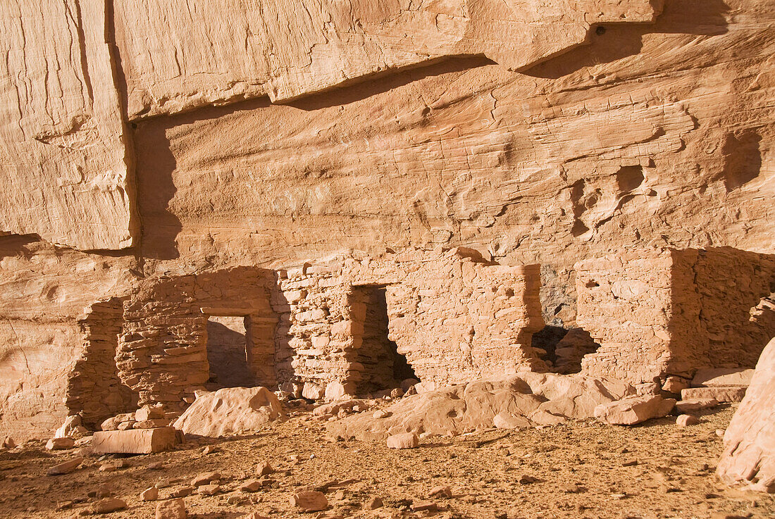 Arizona, Navajo Tribal Park, Monument Valley, Mystery Valley, Ruins of an Anasazi Indian House.