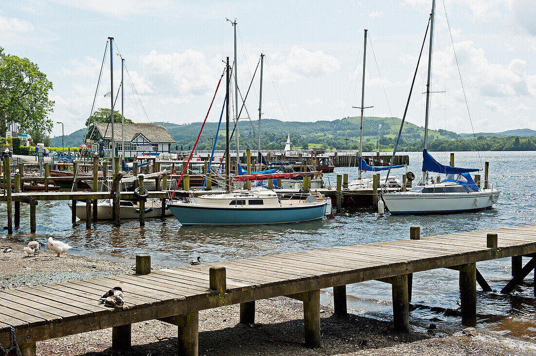 Boats Mooring In The Harbour; England