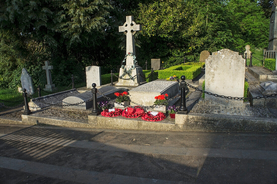 Grave Of Sir Winston Churchill; Bladon Oxfordshire England