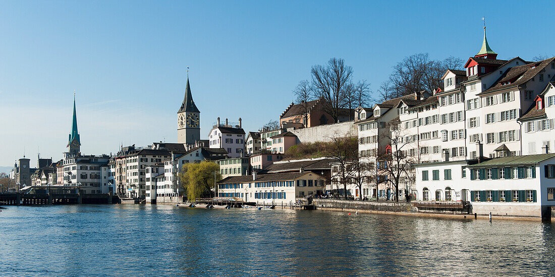 Buildings Along The Water's Edge; Zurich Switzerland