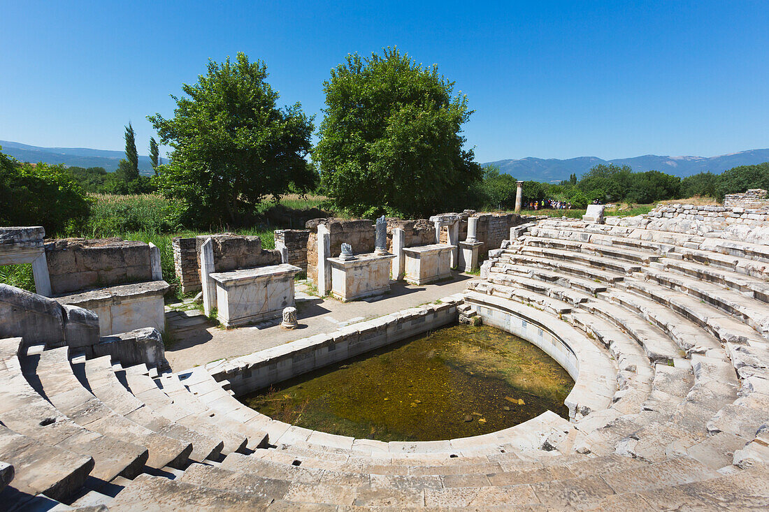 Ruins of aphrodisias the intimate ten-tiered odeon; aydin province turkey