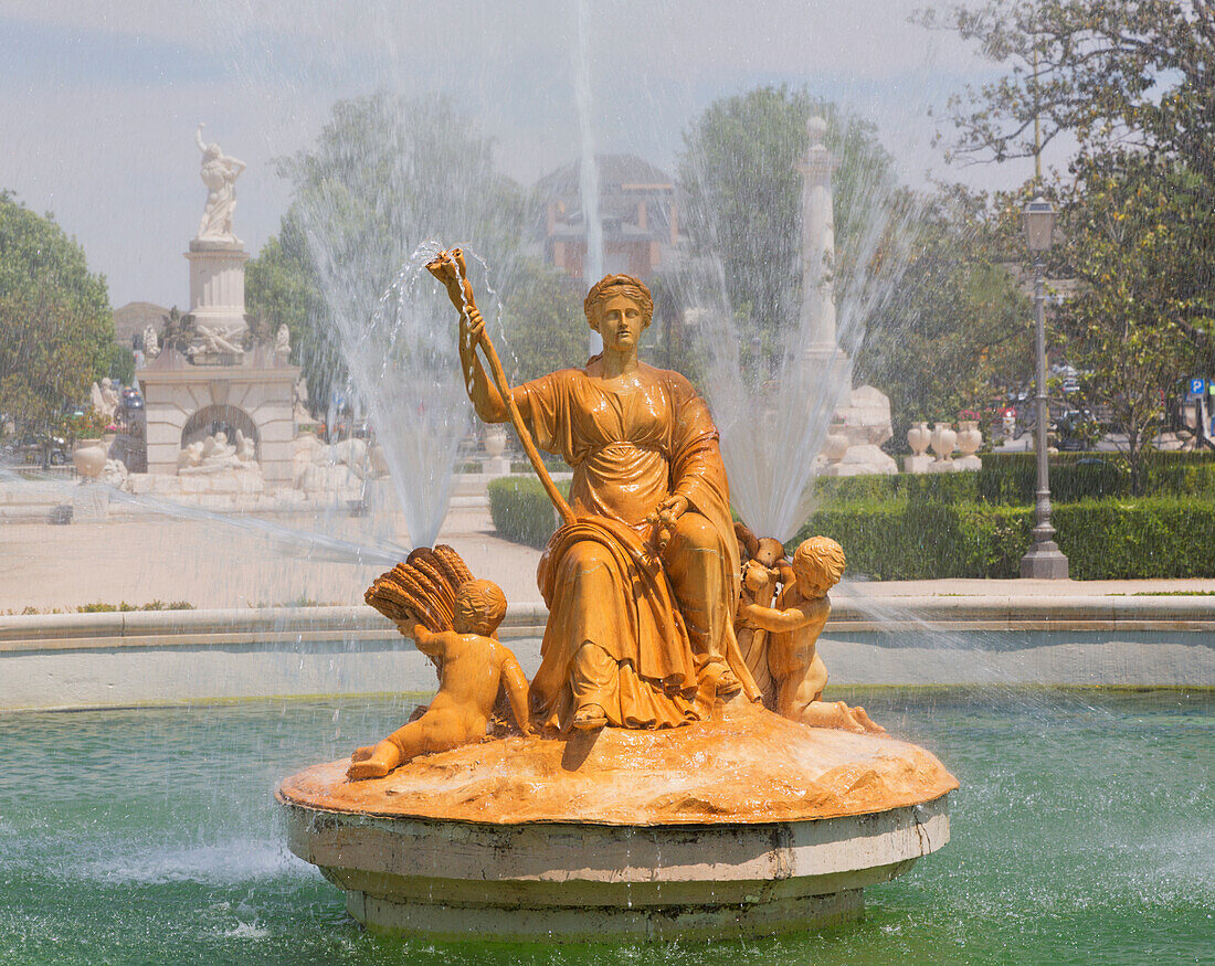 The Royal Palace Ceres Fountain In Parterre Gardens; Aranjuez Comunidad De Madrid Spain