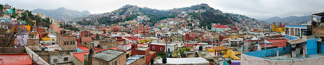 Panoramic View Of A Mexican City; Guanajuato, Guanajuato, Mexico