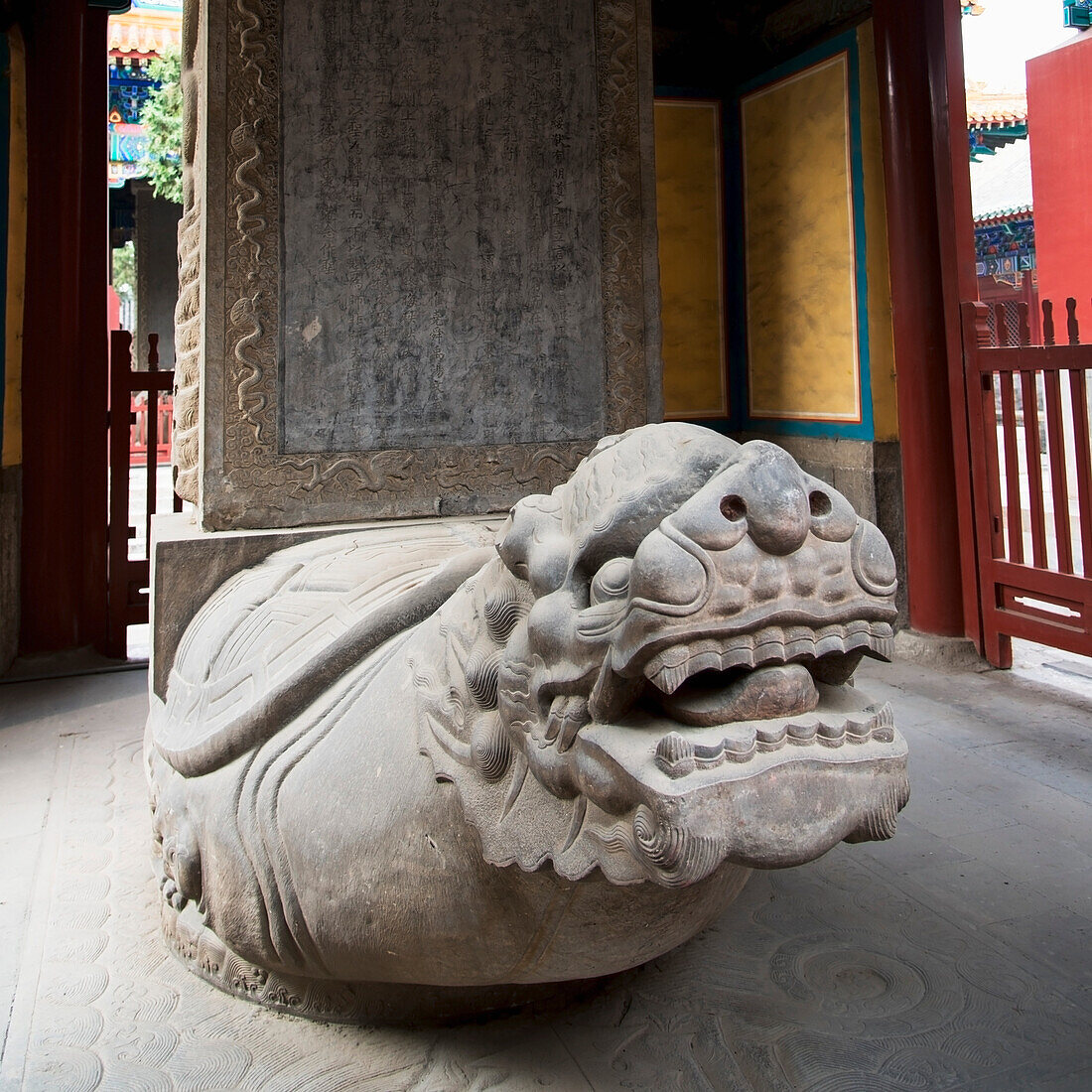 Statue der Tiergestalt im Konfuzius-Tempel; Peking, China