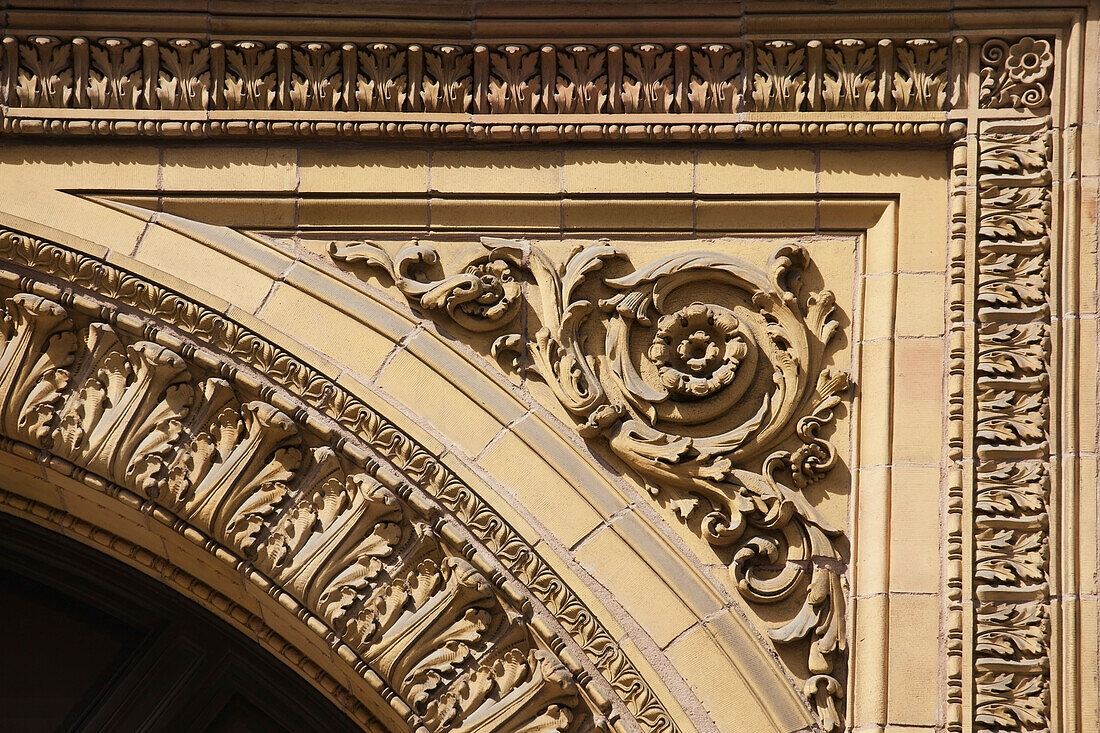 Close Up Of A Stone Archway Detail; Toronto, Ontario, Canada