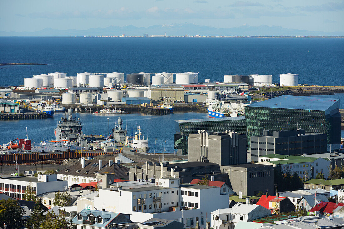 View Over Reykjavik To The Harpa And The North; Reykjavik, Gullbringusysla, Iceland