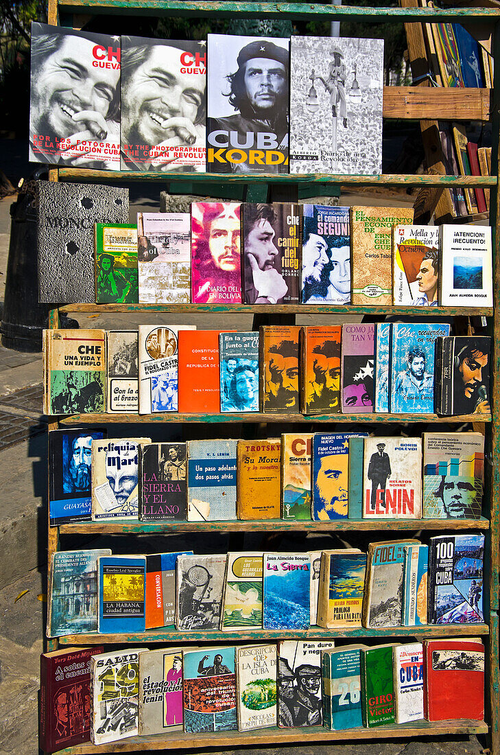 Used Book Rack At Book Sellers Market Palaza De Arnas; Havana, Artemisa, Cuba