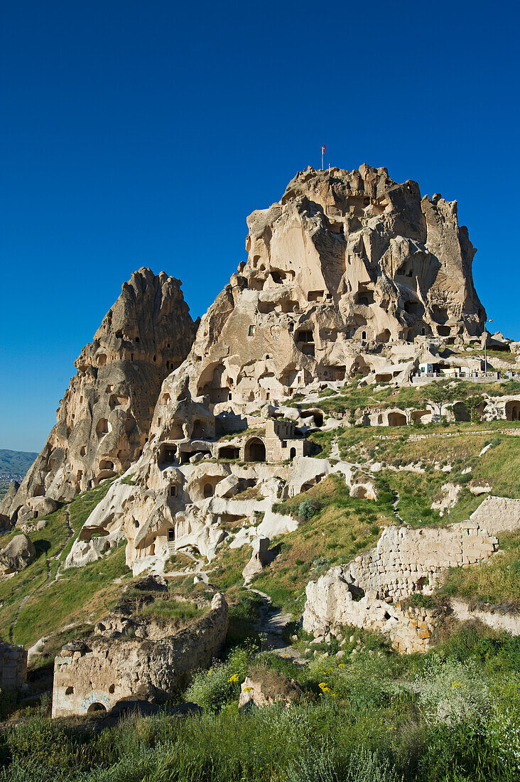 Uchisar Castle In Goreme; Cappadocia, Turkey