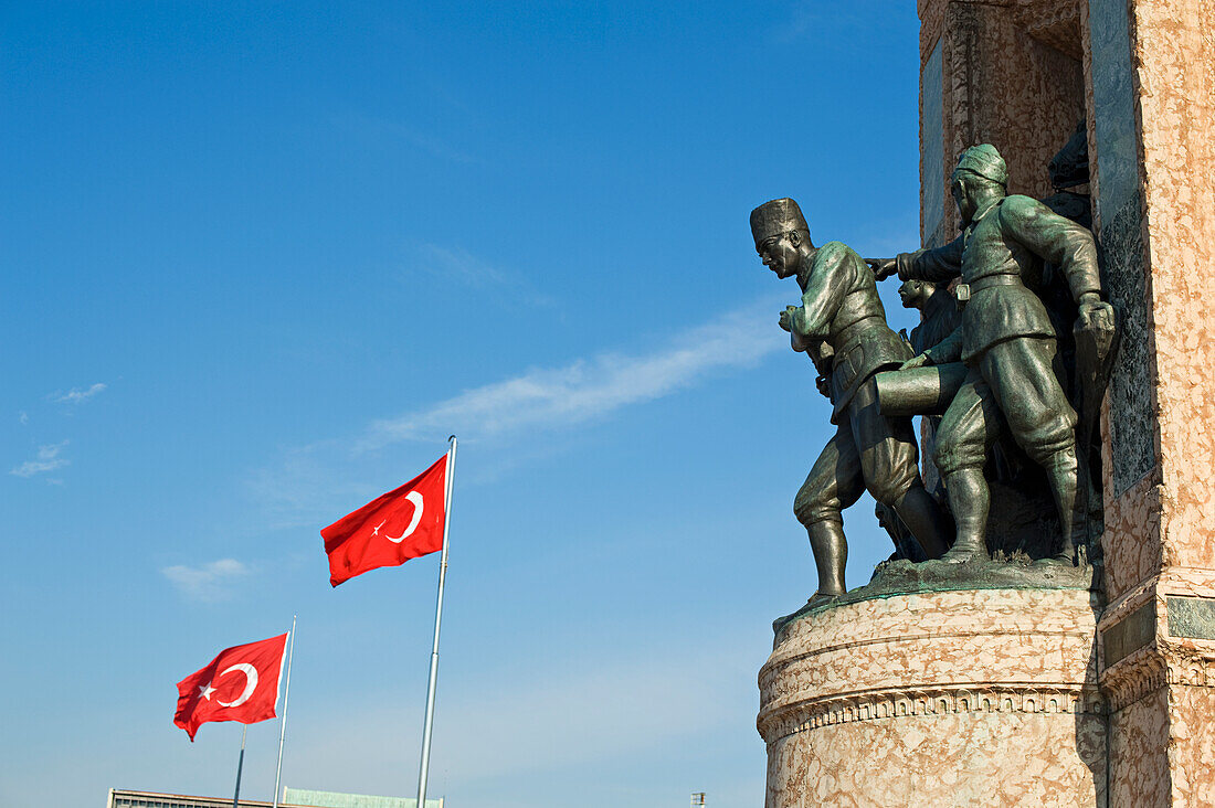Commemorative Statue Of Mustafa Kemal, Taksim Square; Istanbul, Turkey