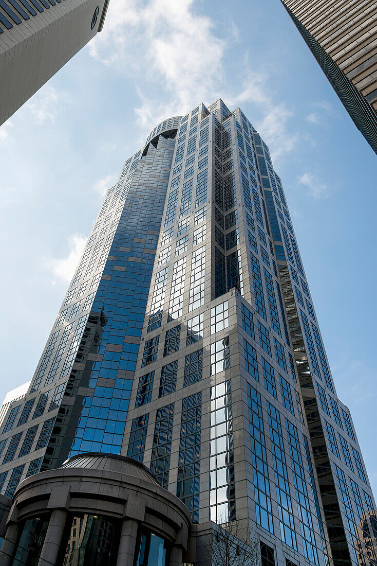 Low Angle View Of A Skyscraper; Seattle, Washington, United States Of America