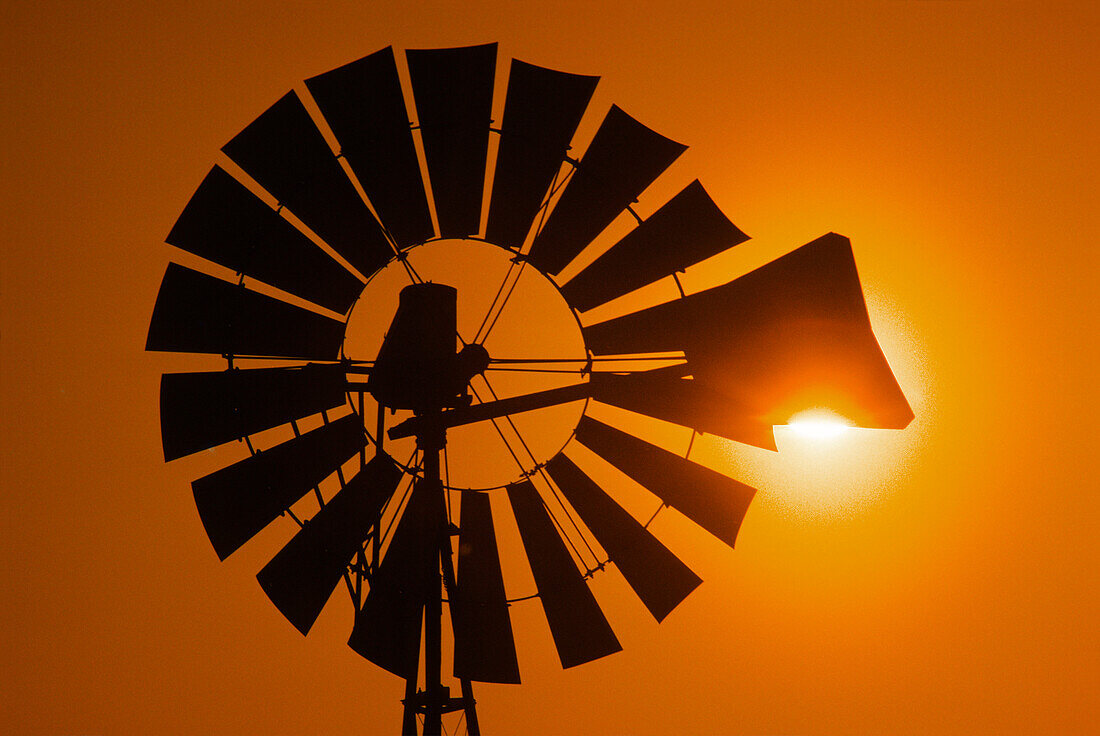 Windmill, Sunset Silhouette