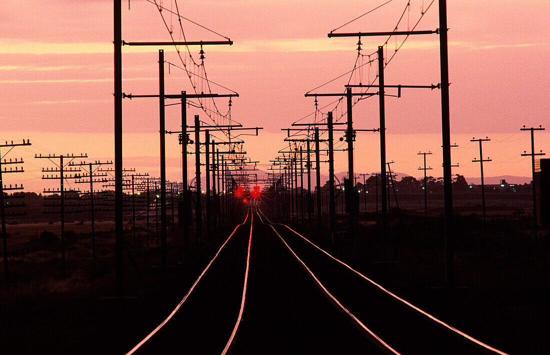 Railway Lines at Sunset