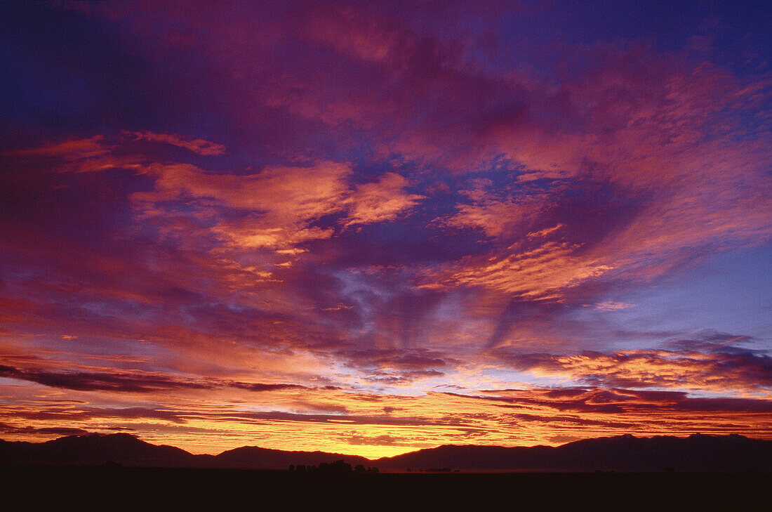 Sonne bei Sonnenuntergang, Colorado, USA