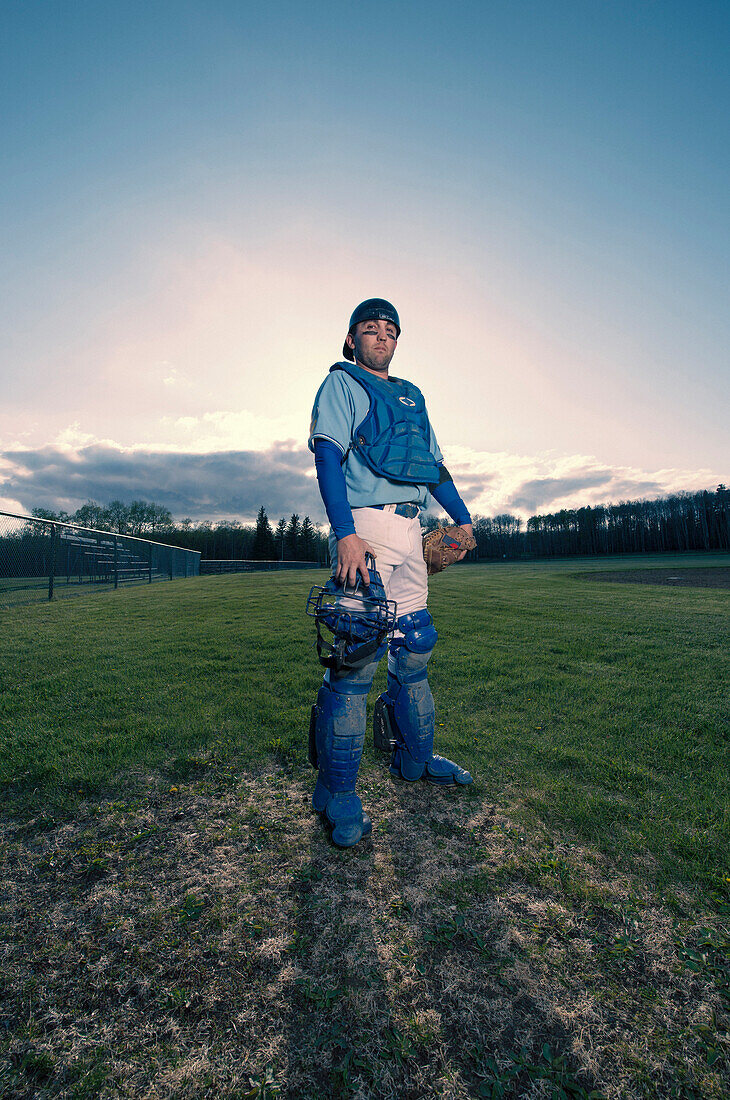 Portrait eines Baseballspielers, Saskatchewan, Kanada
