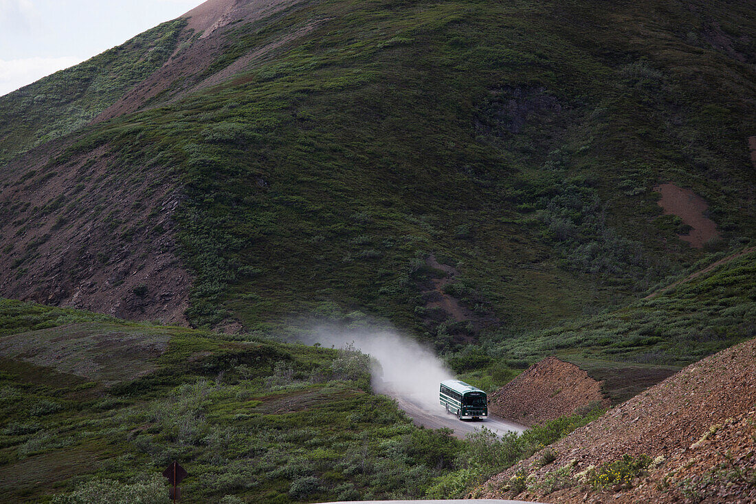National Park Service Tour Bus, Denali National Park, Alaska, USA