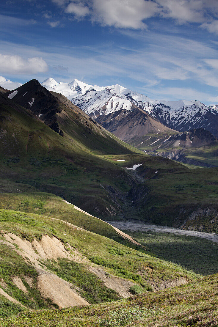 Landschaft mit Bergen, Denali National Park, Alaska, USA