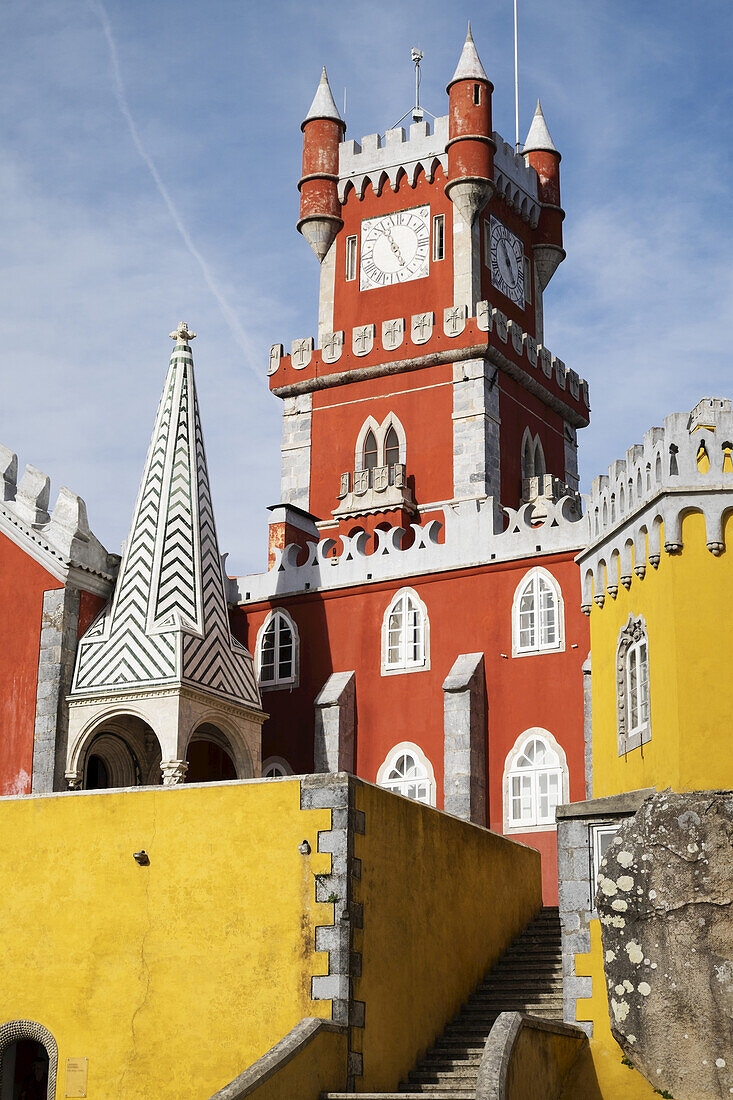 Tower at Pena Palace in Sintra Municipality, Portugal