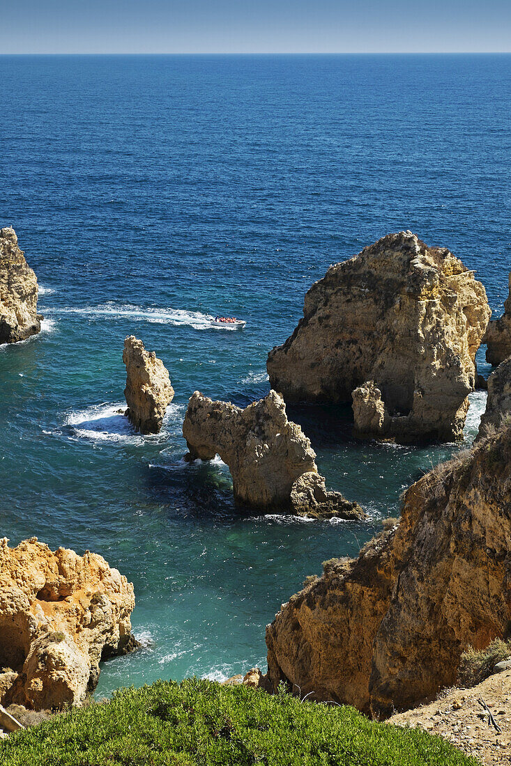 Rock Formations at Lagos, Algarve Coast, Portugal