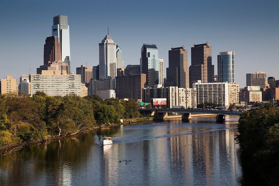 Schuylkill River and Skyline, Philadelphia, Pennsylvania, USA