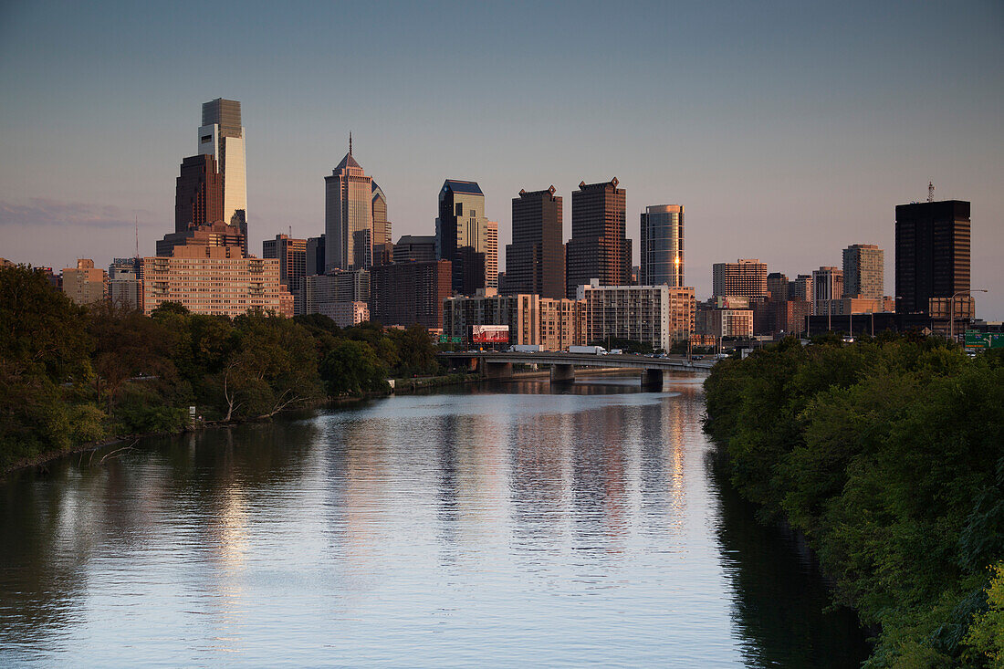 Schuylkill River and Skyline, Philadelphia, Pennsylvania, USA