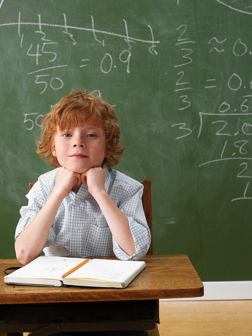 Portrait of Boy at School