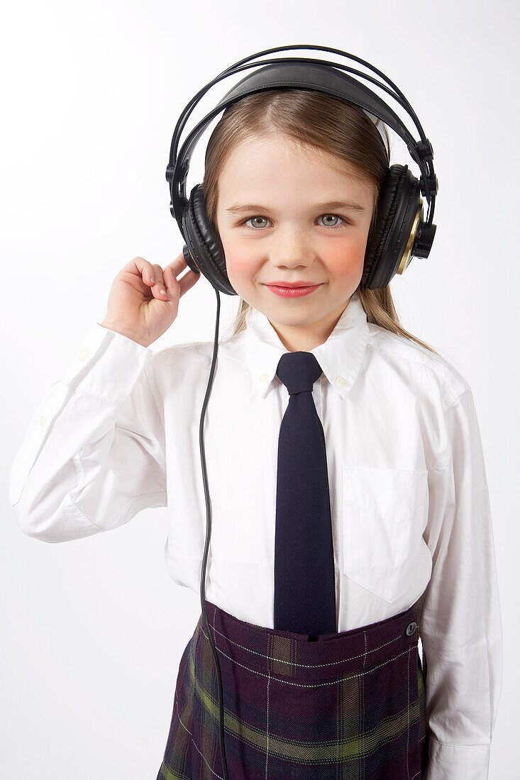 Girl wearing Headphones