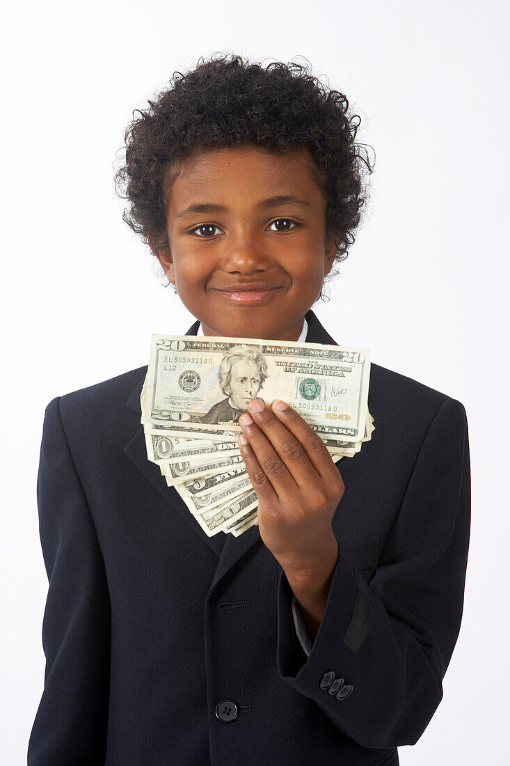 Boy Holding Money