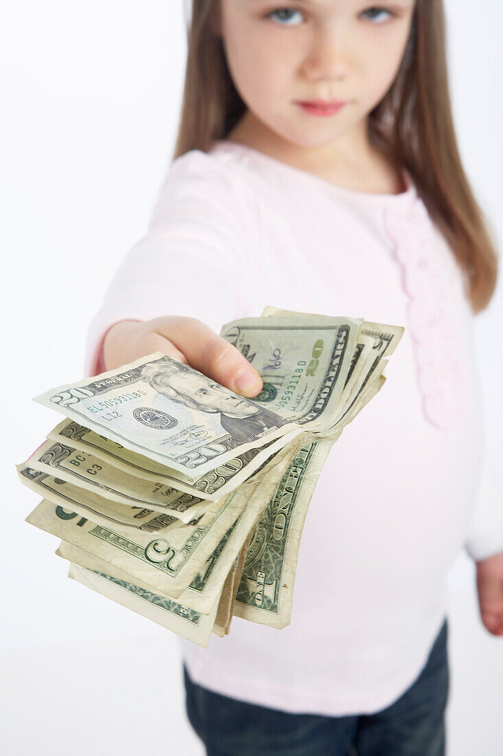 Girl Holding Cash