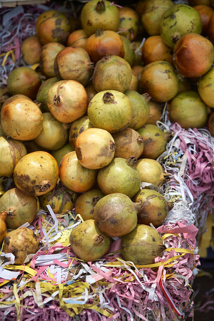 Fresh Pomegranates at Market, Bangalore, Karnataka, India