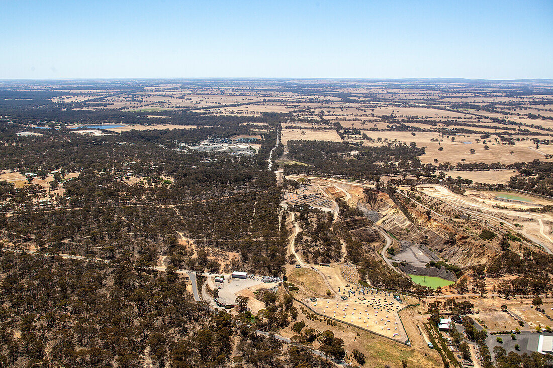 Luftaufnahme des Steinbruchs in Stawell, Victoria, Australien